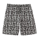 Black And White African Adinkra Symbols Men's Swim Trunks