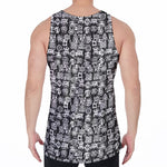 Black And White African Adinkra Symbols Men's Velvet Tank Top