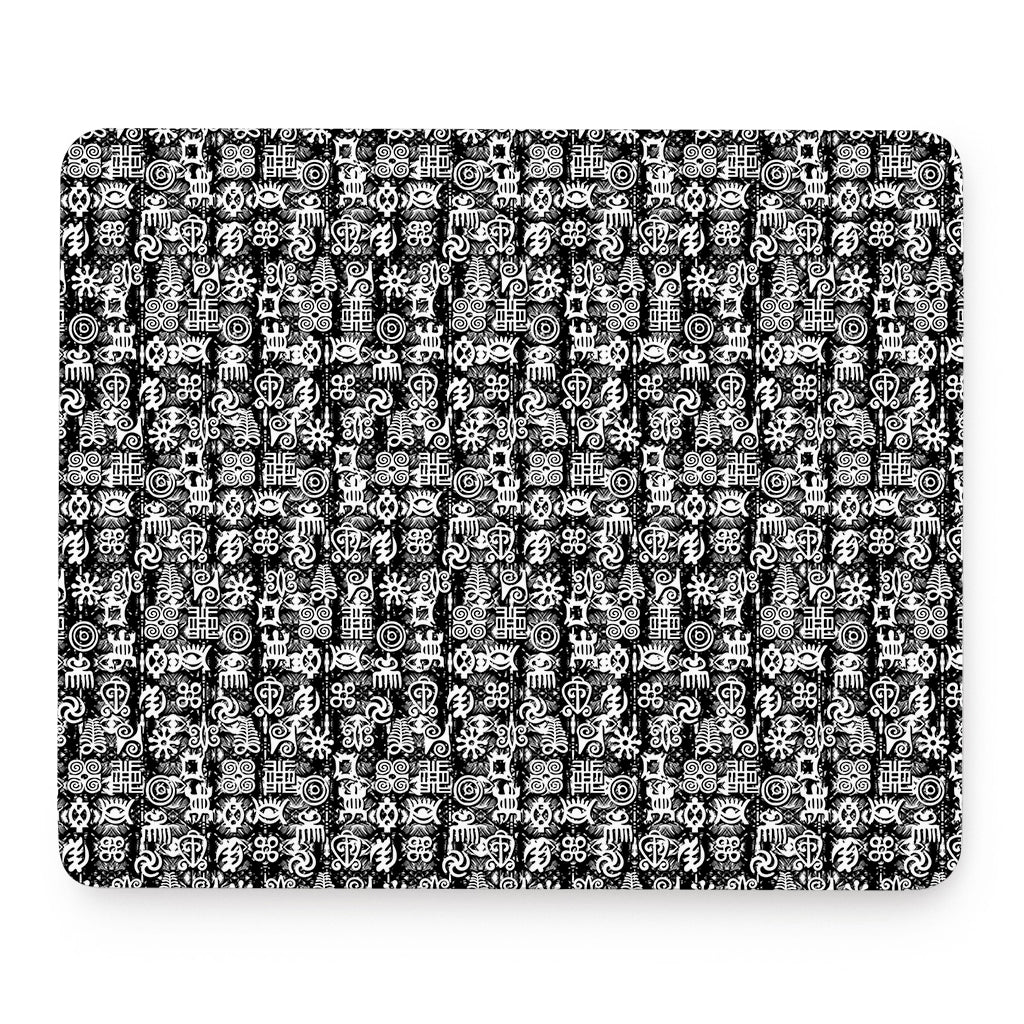 Black And White African Adinkra Symbols Mouse Pad