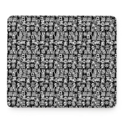 Black And White African Adinkra Symbols Mouse Pad