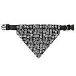 Black And White African Adinkra Symbols Over The Collar Dog Bandana