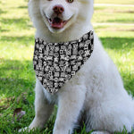 Black And White African Adinkra Symbols Over The Collar Dog Bandana