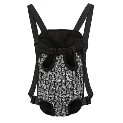 Black And White African Adinkra Symbols Pet Carrier Backpack