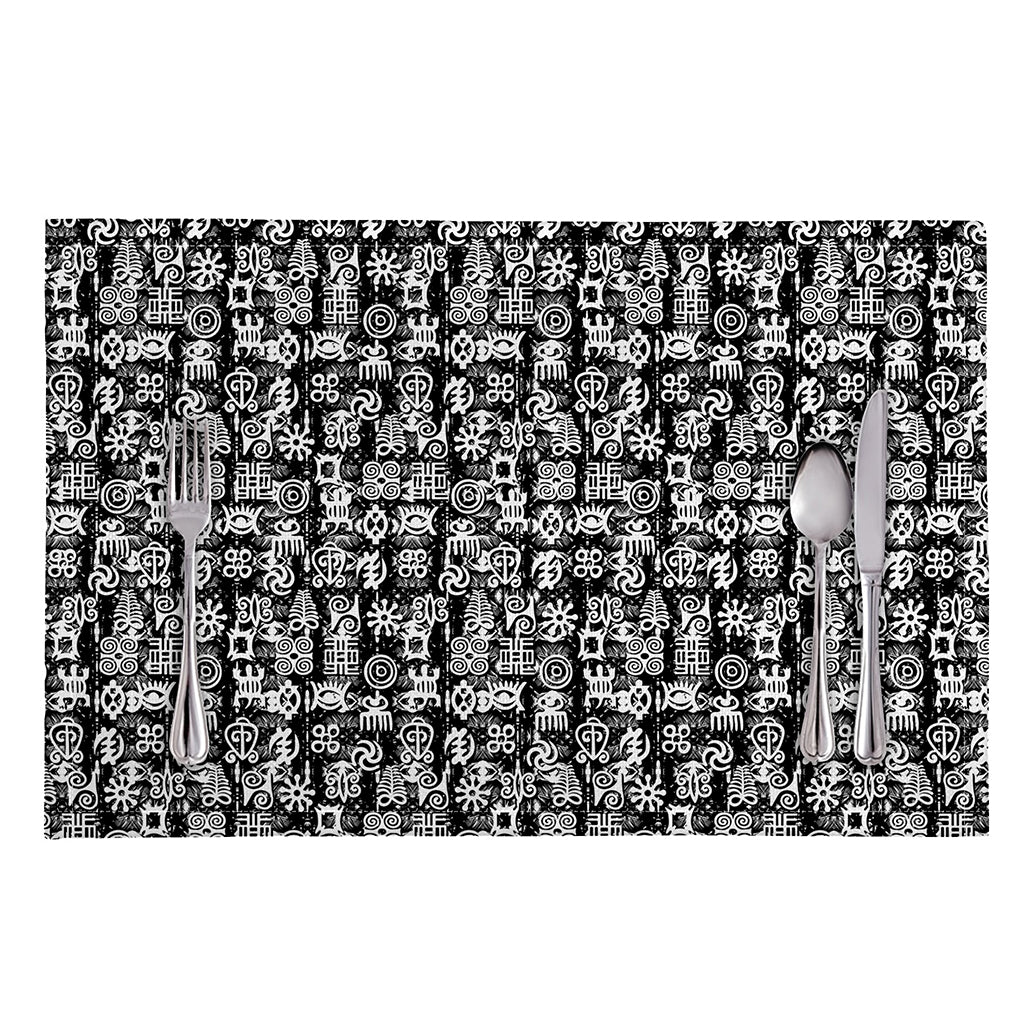 Black And White African Adinkra Symbols Placemat