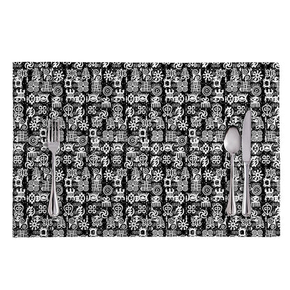 Black And White African Adinkra Symbols Placemat