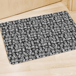 Black And White African Adinkra Symbols Polyester Doormat