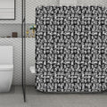 Black And White African Adinkra Symbols Polyester Shower Curtain