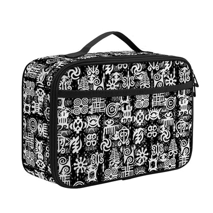 Black And White African Adinkra Symbols Portable Lunch Bag