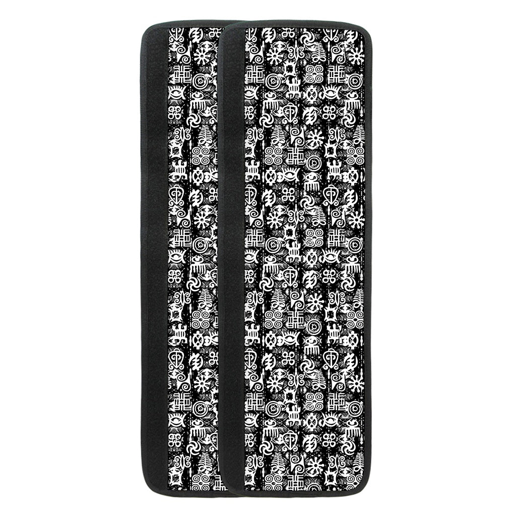 Black And White African Adinkra Symbols Refrigerator Handle Covers
