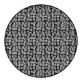 Black And White African Adinkra Symbols Round Floor Mat