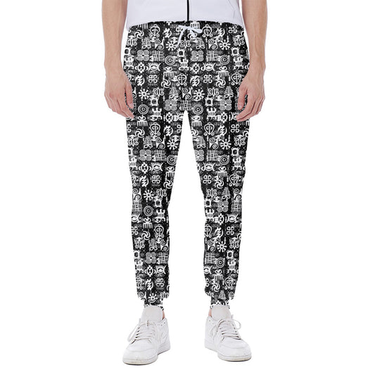 Black And White African Adinkra Symbols Scuba Joggers