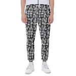 Black And White African Adinkra Symbols Scuba Joggers