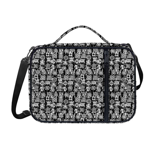 Black And White African Adinkra Symbols Shoulder Strap Bible Bag