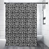 Black And White African Adinkra Symbols Shower Curtain