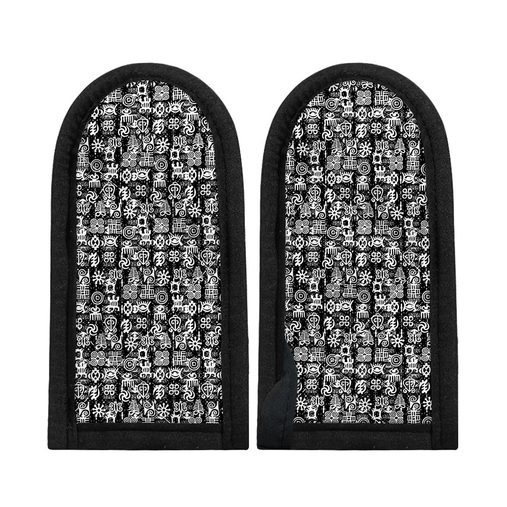 Black And White African Adinkra Symbols Skillet Handle Cover