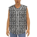 Black And White African Adinkra Symbols Sleeveless Baseball Jersey