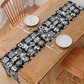 Black And White African Adinkra Symbols Table Runner