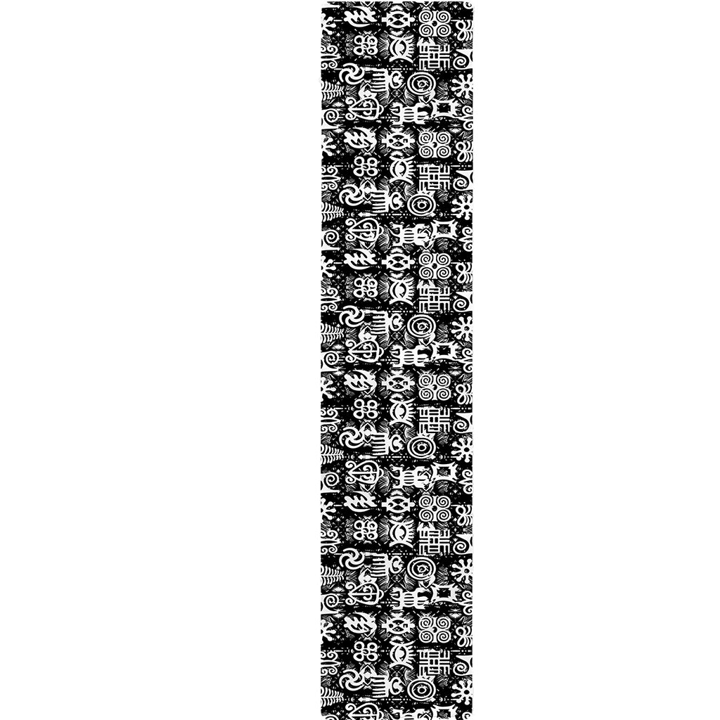 Black And White African Adinkra Symbols Table Runner
