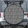 Black And White African Adinkra Symbols Tire Cover