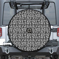 Black And White African Adinkra Symbols Tire Cover With Camera Hole