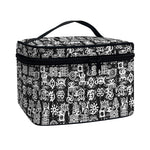 Black And White African Adinkra Symbols Travel Makeup Bag