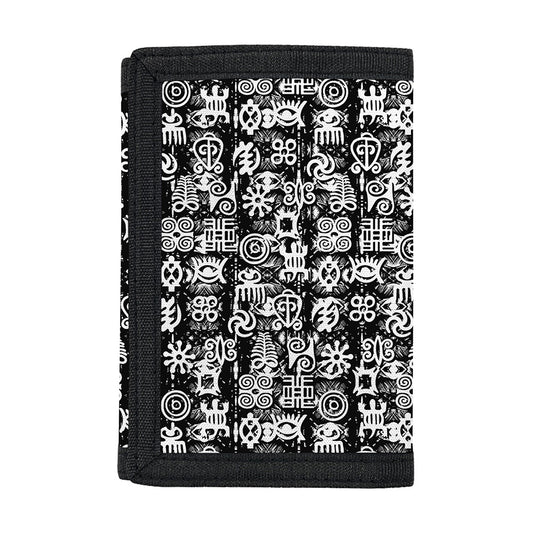 Black And White African Adinkra Symbols Trifold Wallet