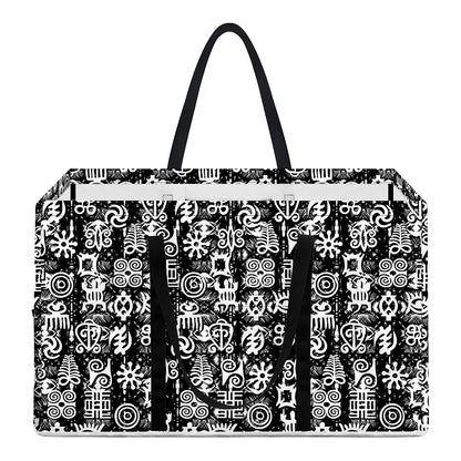 Black And White African Adinkra Symbols Utility Tote Bag