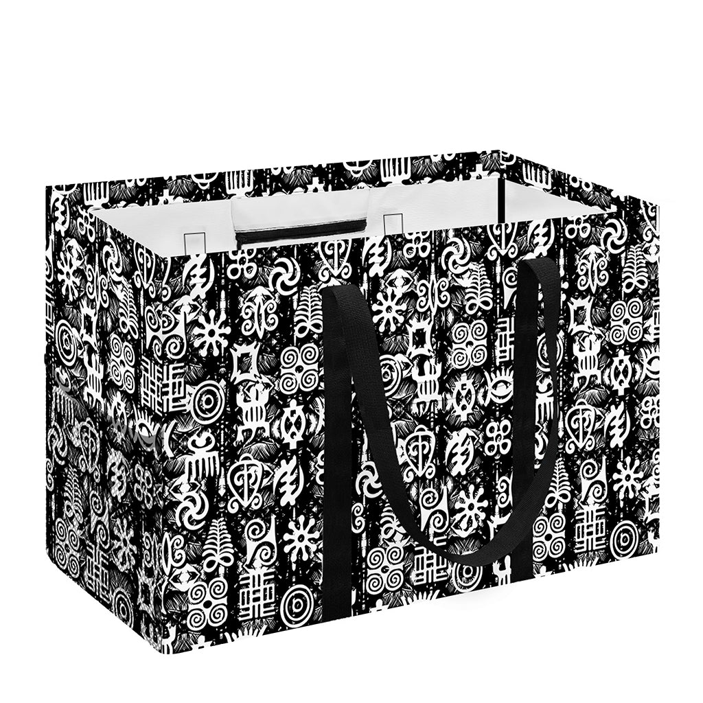 Black And White African Adinkra Symbols Utility Tote Bag