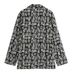 Black And White African Adinkra Symbols Women's Blazer