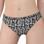 Black And White African Adinkra Symbols Women's Panties