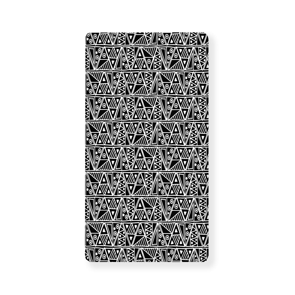 Black And White African Ethnic Print Baby Crib Sheet