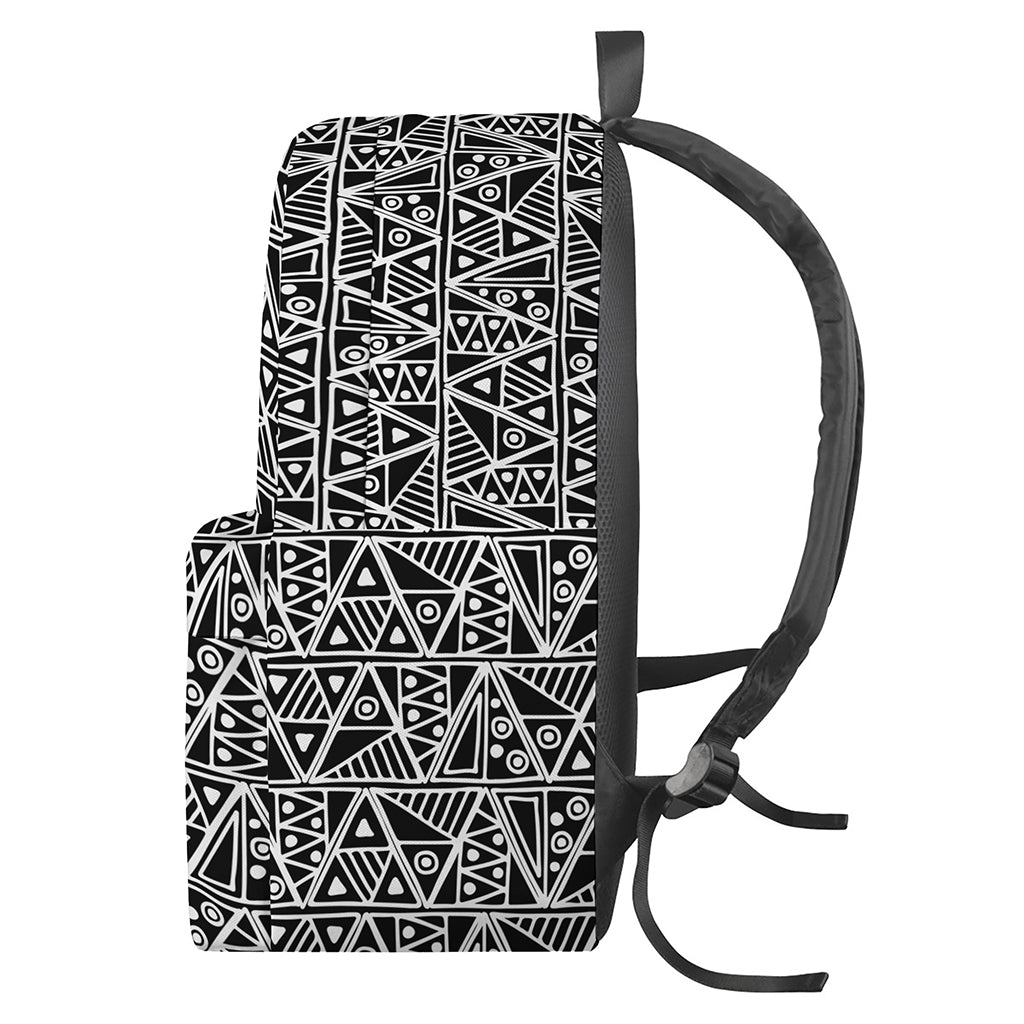Black And White African Ethnic Print Backpack