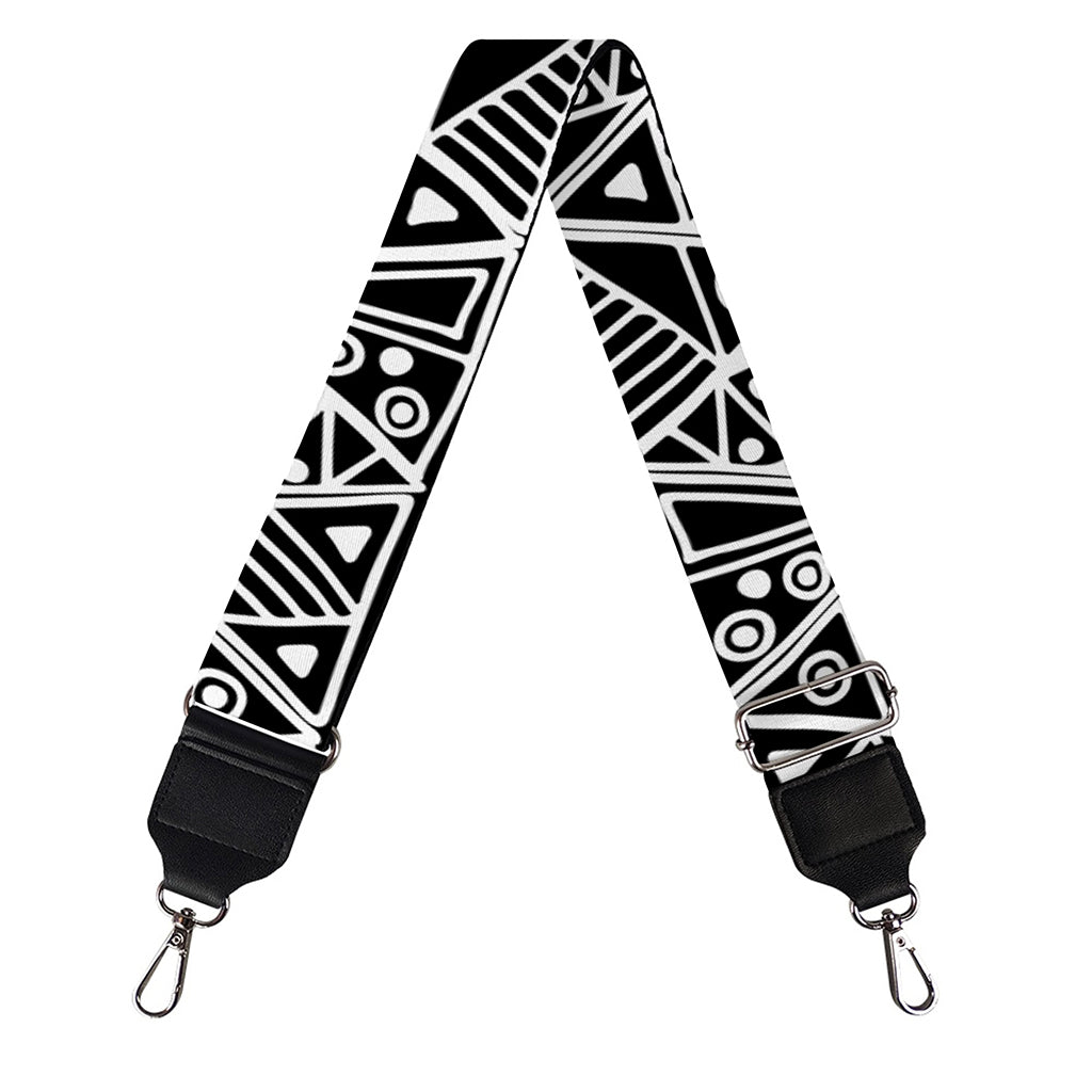 Black And White African Ethnic Print Bag Strap