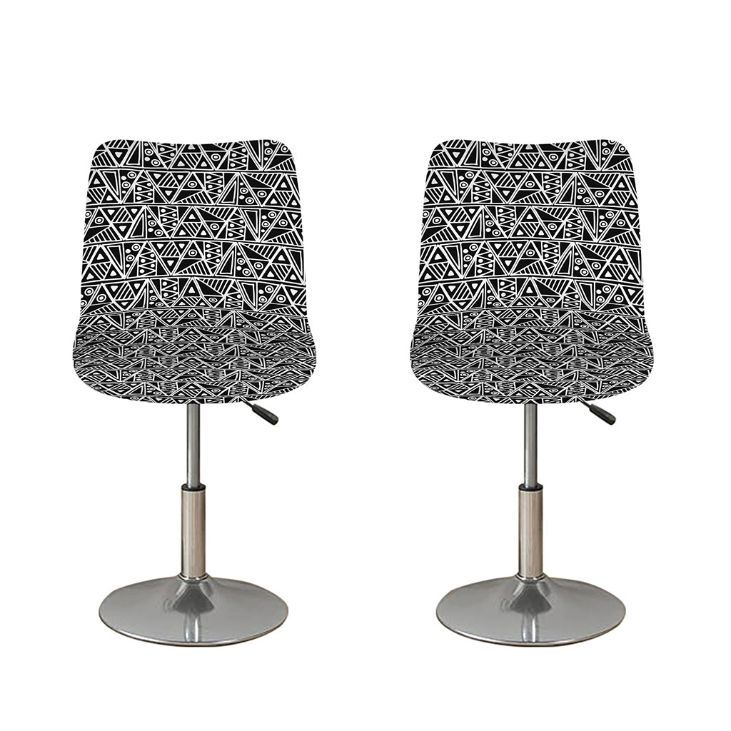 Black And White African Ethnic Print Bar Stool Covers