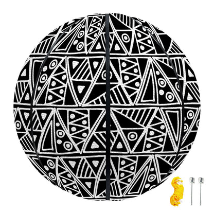 Black And White African Ethnic Print Basketball
