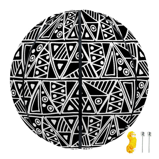 Black And White African Ethnic Print Basketball