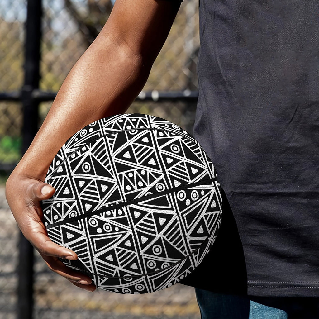 Black And White African Ethnic Print Basketball
