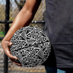 Black And White African Ethnic Print Basketball