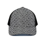 Black And White African Ethnic Print Black Mesh Trucker Cap