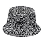 Black And White African Ethnic Print Bucket Hat