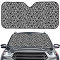 Black And White African Ethnic Print Car Windshield Sun Shade