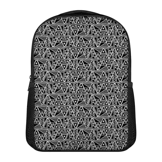 Black And White African Ethnic Print Casual Backpack