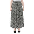 Black And White African Ethnic Print Chiffon Maxi Skirt