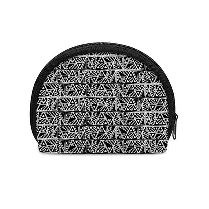 Black And White African Ethnic Print Coin Purse