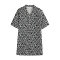 Black And White African Ethnic Print Cotton Hawaiian Shirt