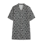 Black And White African Ethnic Print Cotton Hawaiian Shirt