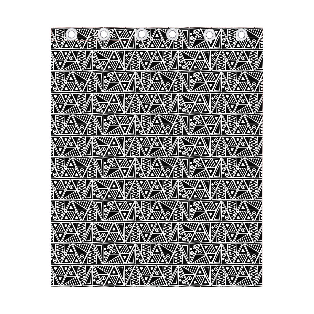 Black And White African Ethnic Print Curtain