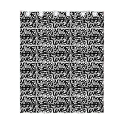 Black And White African Ethnic Print Curtain
