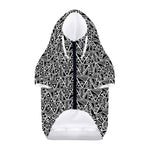 Black And White African Ethnic Print Dog Zip Up Hoodie