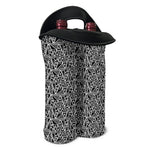 Black And White African Ethnic Print Double Neoprene Wine Tote
